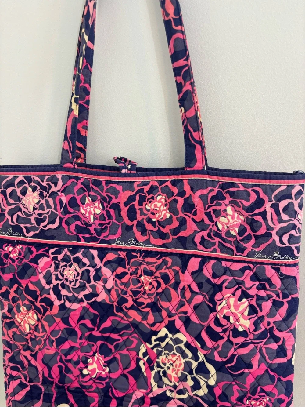 Vera Bradley Katalina Pink Retired Floral Tote Bag Fall 2015 Rare